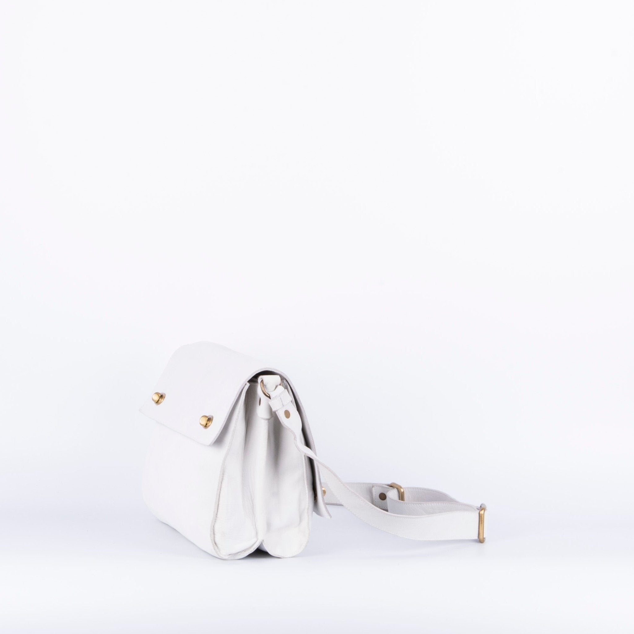 Virginia long beach bianco ottico - borsa a spalla e tracolla in pelle bianca - Marta Ray