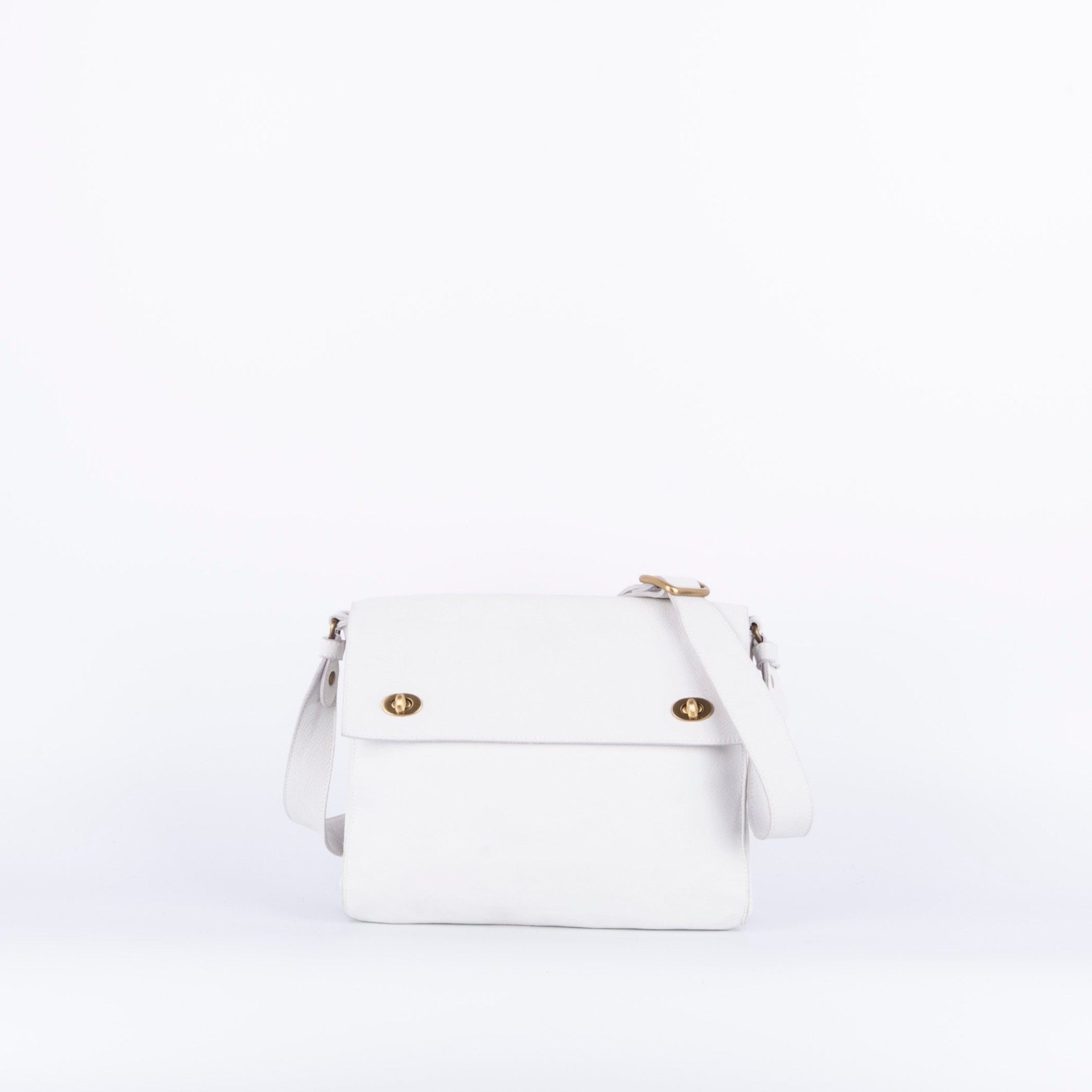 Virginia long beach bianco ottico - borsa a spalla e tracolla in pelle bianca - Marta Ray