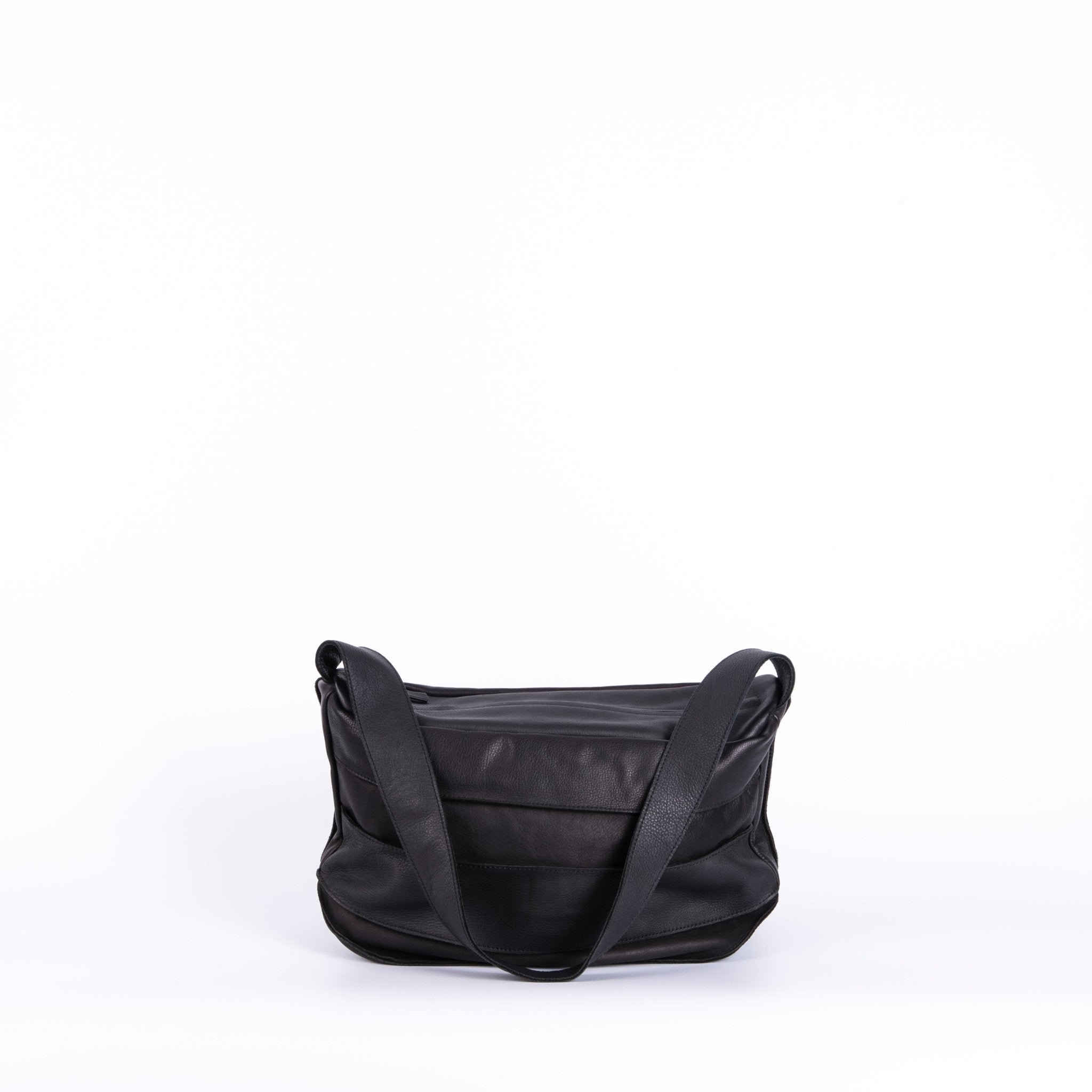 Virna denver nero - borsa a spalla in pelle martellata nera - Marta Ray