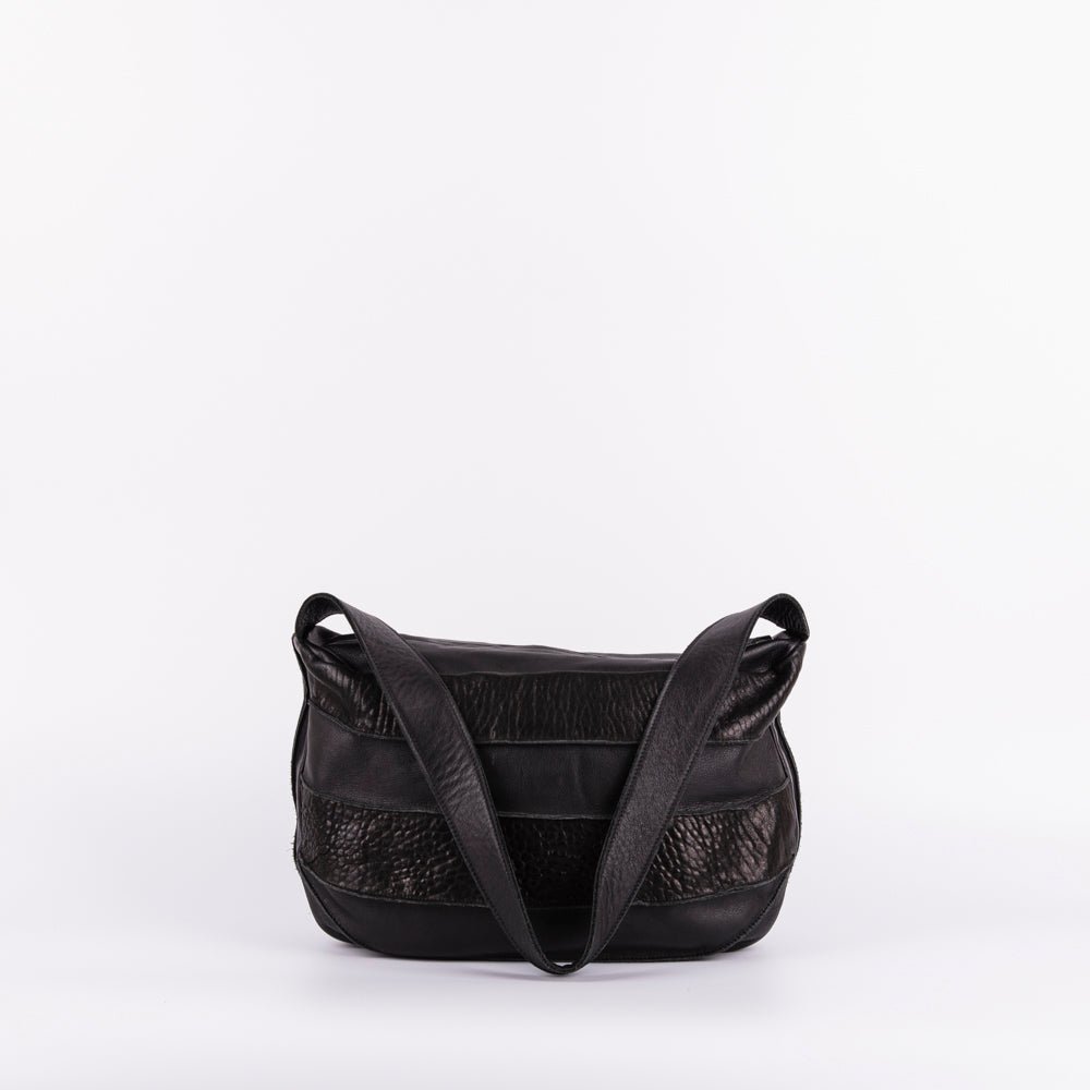 Virna elephant mousse nero - borsa a spalla in pelle nera - Marta Ray
