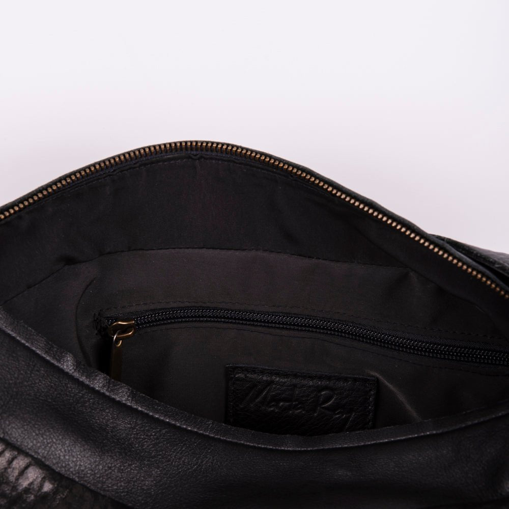 Virna elephant mousse nero - borsa a spalla in pelle nera - Marta Ray
