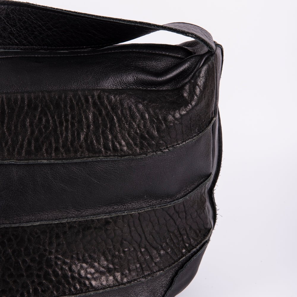 Virna elephant mousse nero - borsa a spalla in pelle nera - Marta Ray