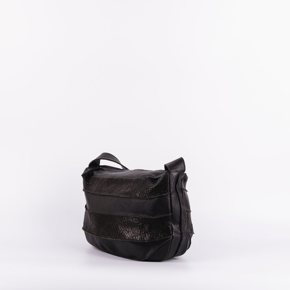 Virna elephant mousse nero - borsa a spalla in pelle nera - Marta Ray