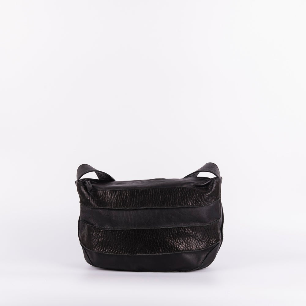Virna elephant mousse nero - borsa a spalla in pelle nera - Marta Ray