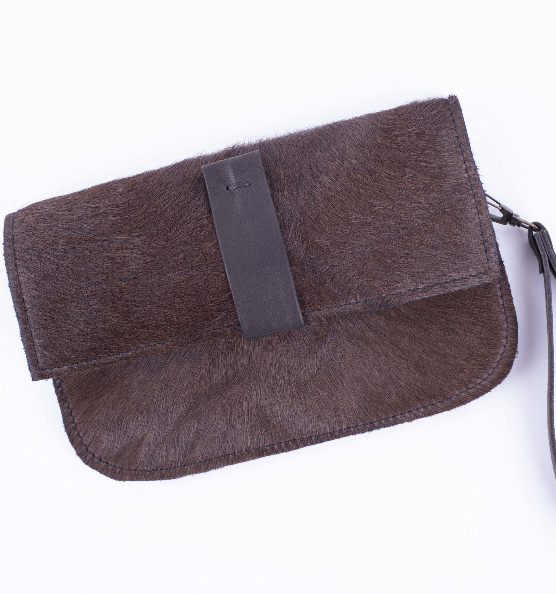 Wilma cavallino cioccolato - pochette in pelle marrone - Marta Ray