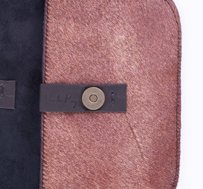 Wilma cavallino coffee - pochette in pelle beige - Marta Ray