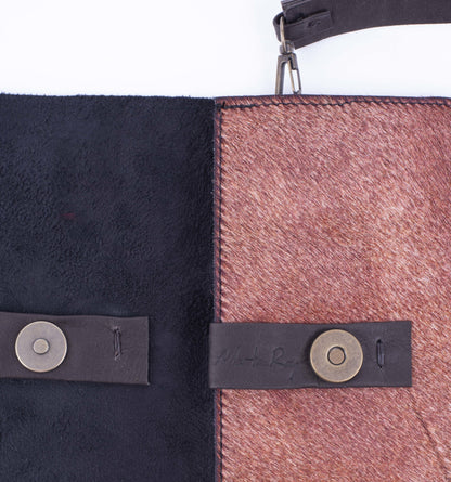 Wilma cavallino coffee - pochette in pelle beige - Marta Ray