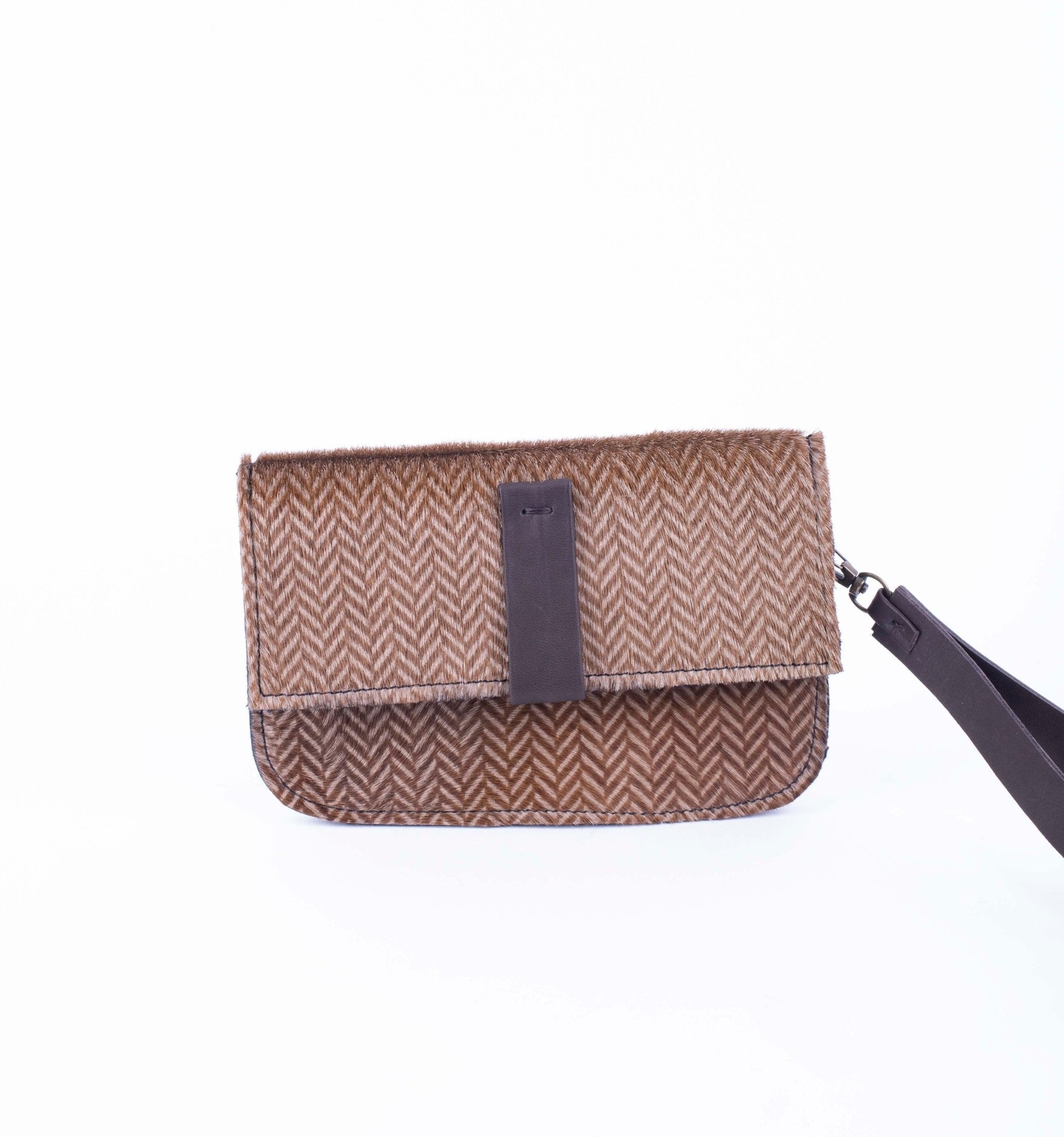 Wilma cavallino stampa taupe spiga tdm - pochette in pelle beige - Marta Ray