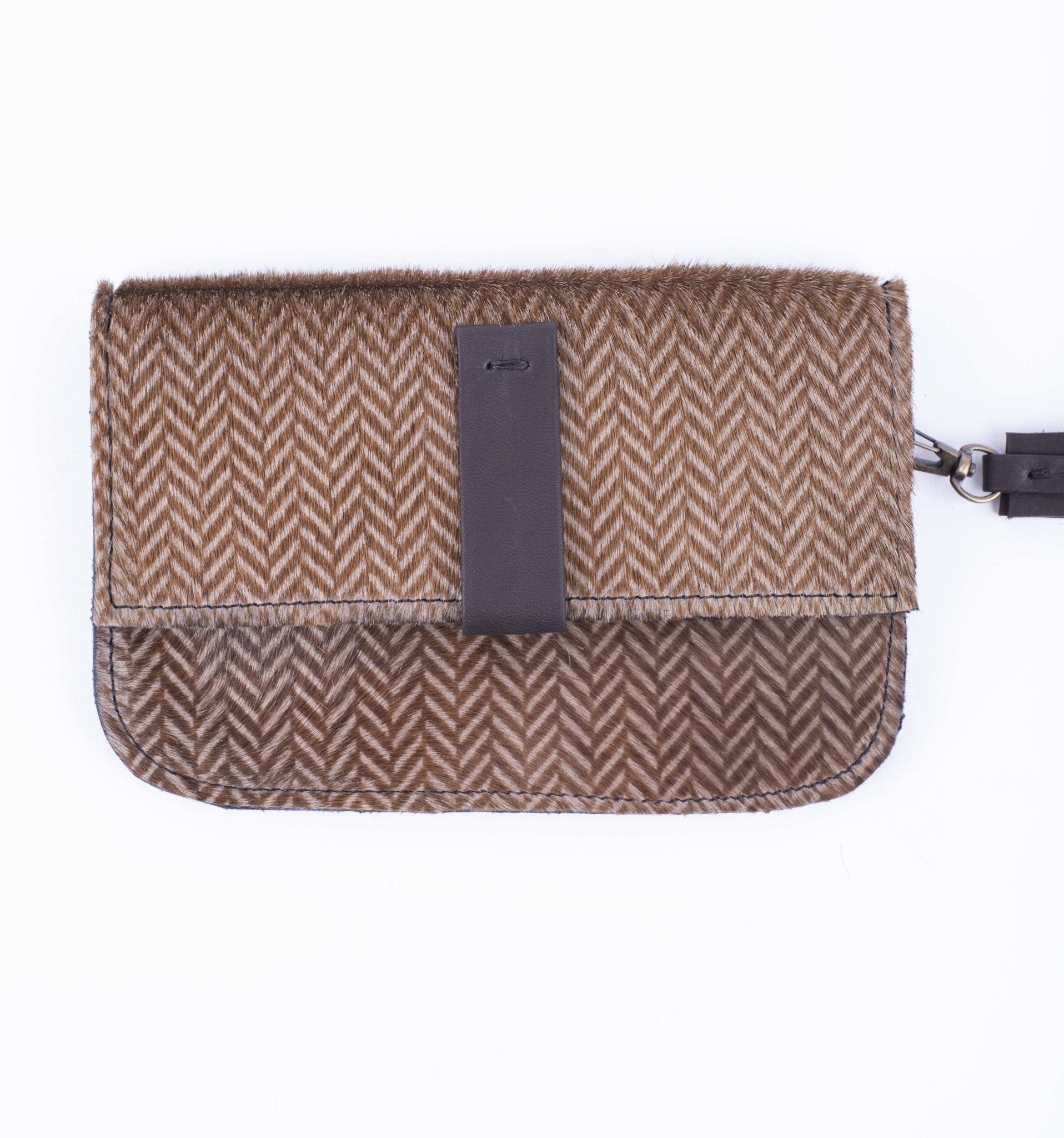Wilma cavallino stampa taupe spiga tdm - pochette in pelle beige - Marta Ray
