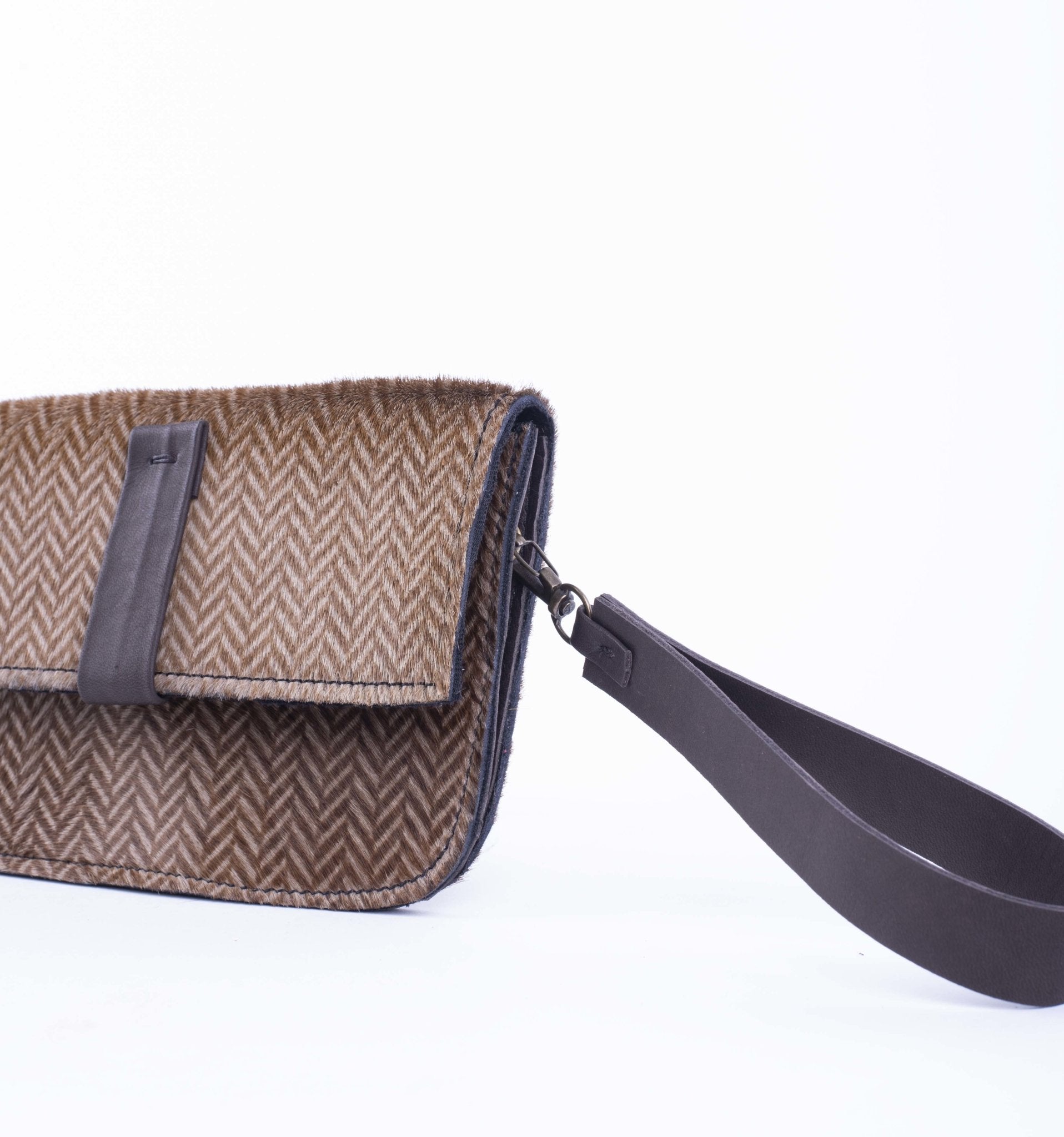 Wilma cavallino stampa taupe spiga tdm - pochette in pelle beige - Marta Ray
