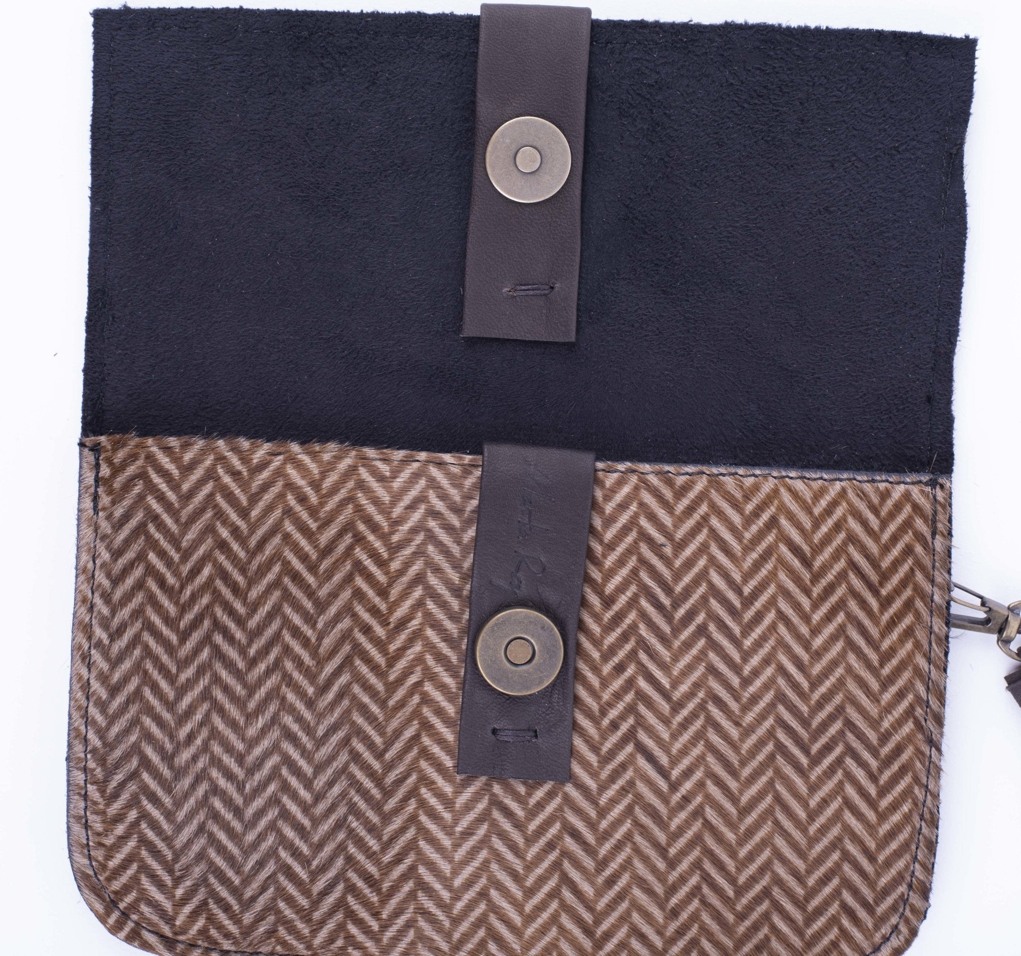 Wilma cavallino stampa taupe spiga tdm - pochette in pelle beige - Marta Ray