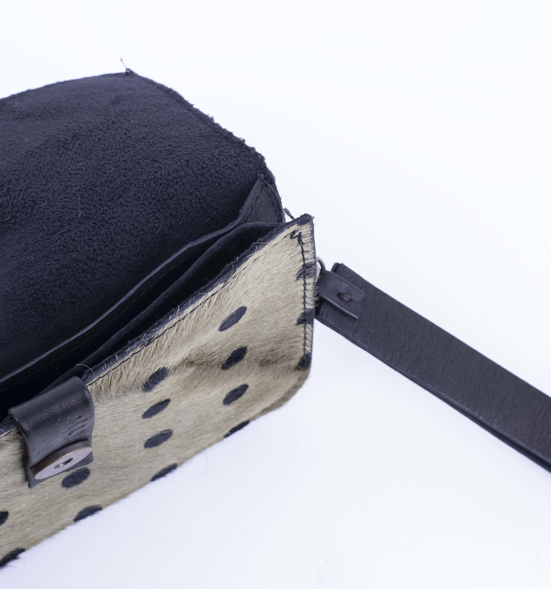 Wilma cavallino stampa verde pois g - pochette in pelle verde - Marta Ray