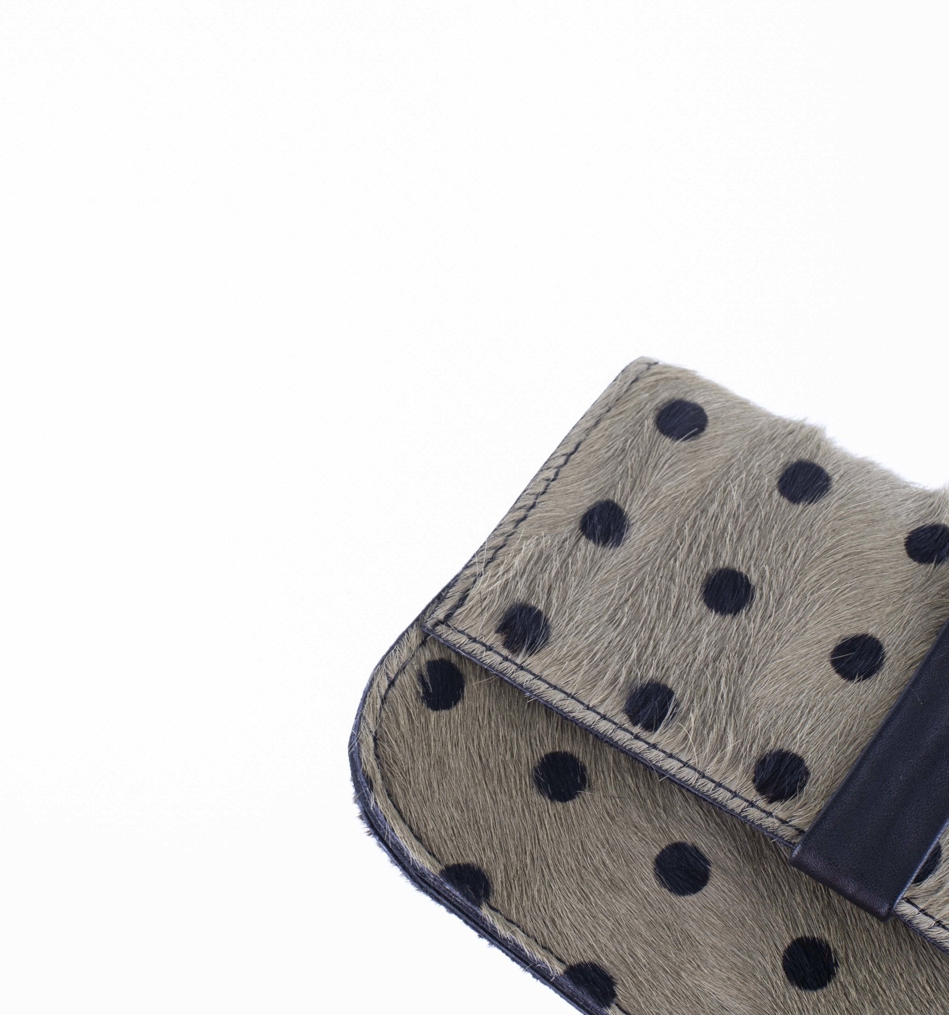 Wilma cavallino stampa verde pois g - pochette in pelle verde - Marta Ray