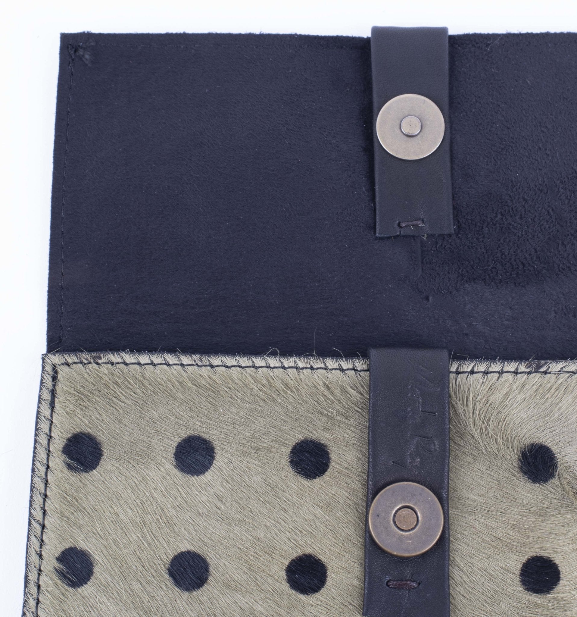 Wilma cavallino stampa verde pois g - pochette in pelle verde - Marta Ray