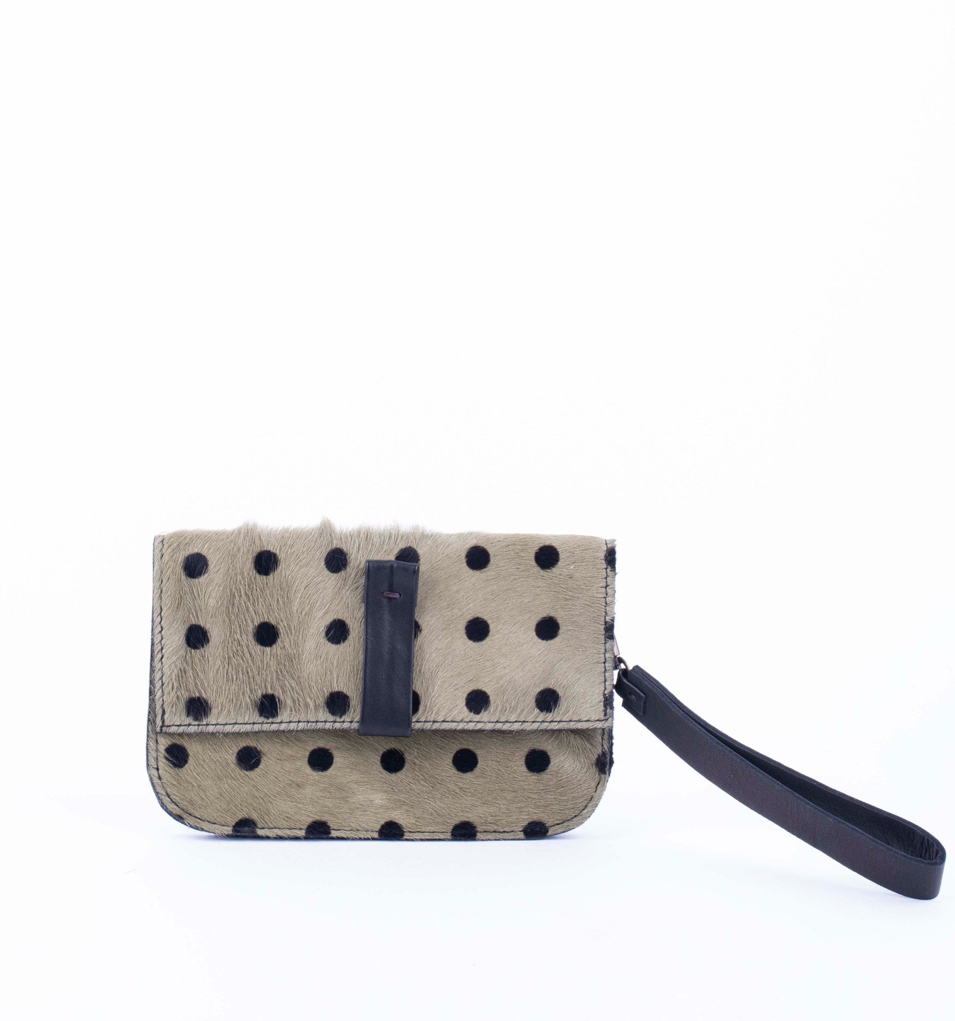 Wilma cavallino stampa verde pois g - pochette in pelle verde - Marta Ray