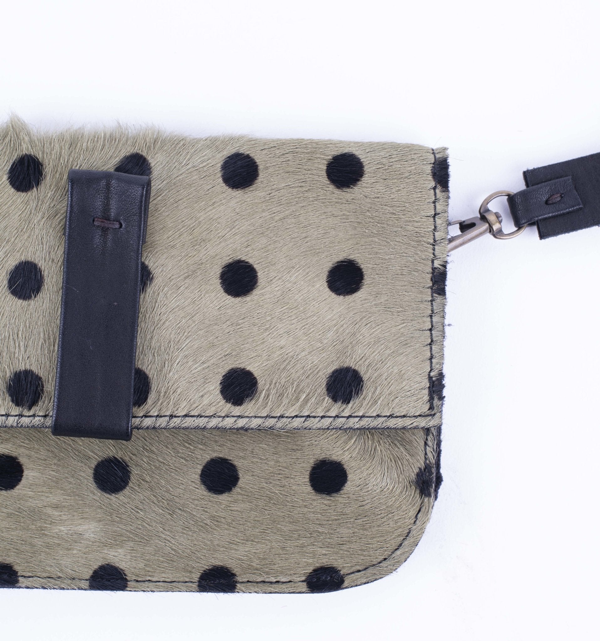 Wilma cavallino stampa verde pois g - pochette in pelle verde - Marta Ray