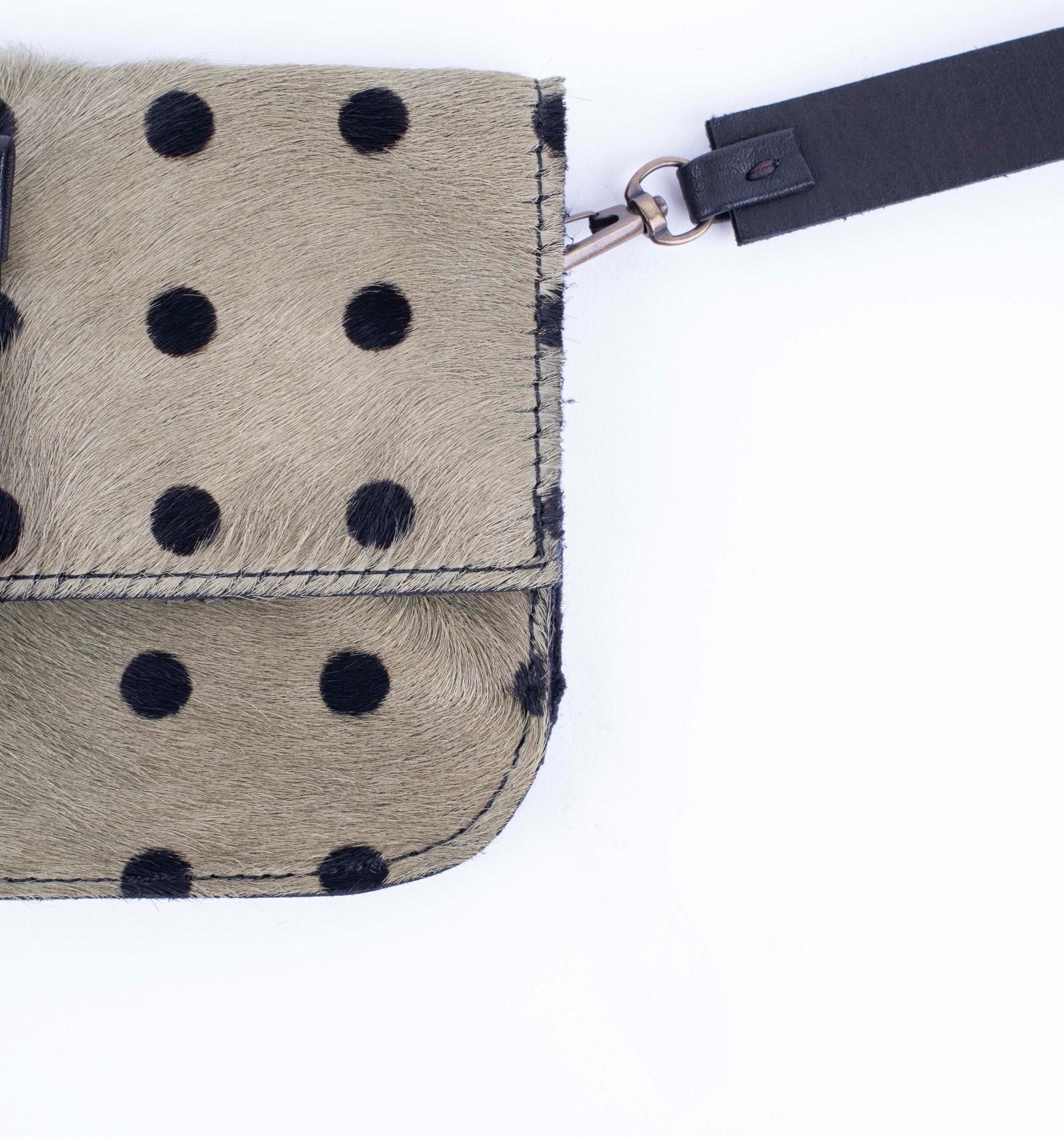 Wilma cavallino stampa verde pois g - pochette in pelle verde - Marta Ray