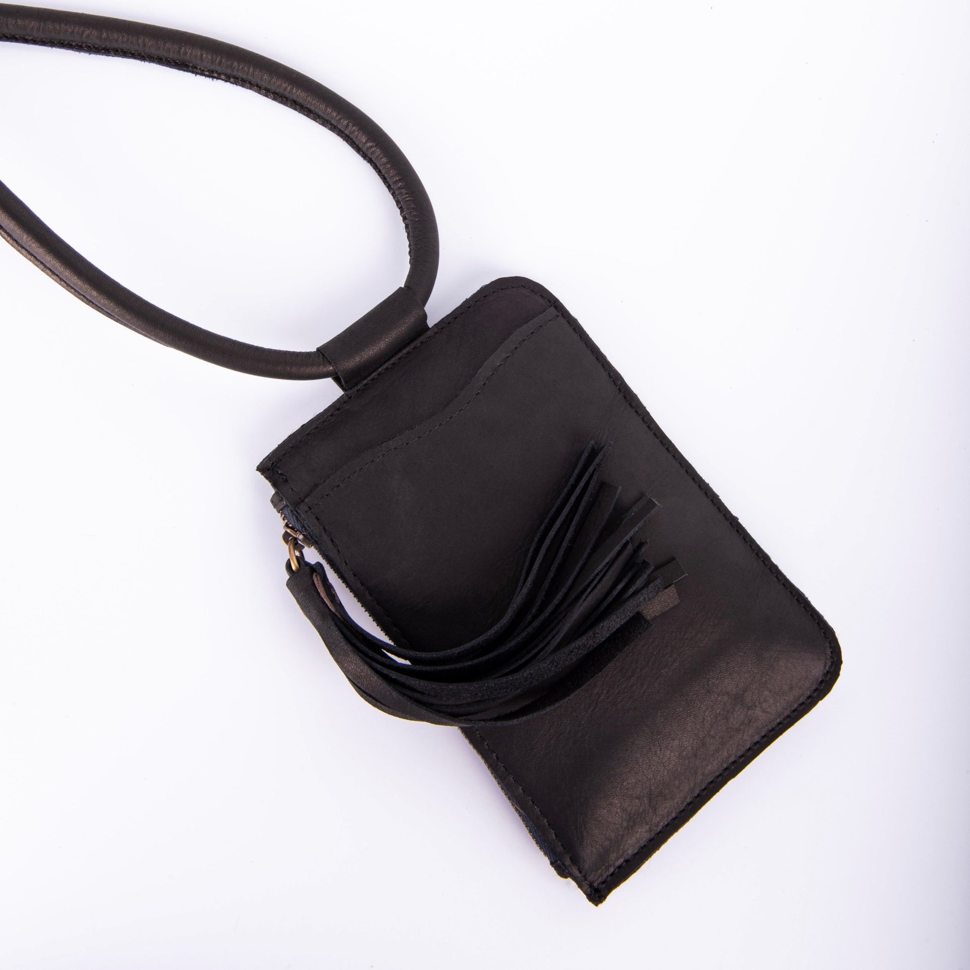 Yara cerato nero - portacellulare in pelle nera - Marta Ray