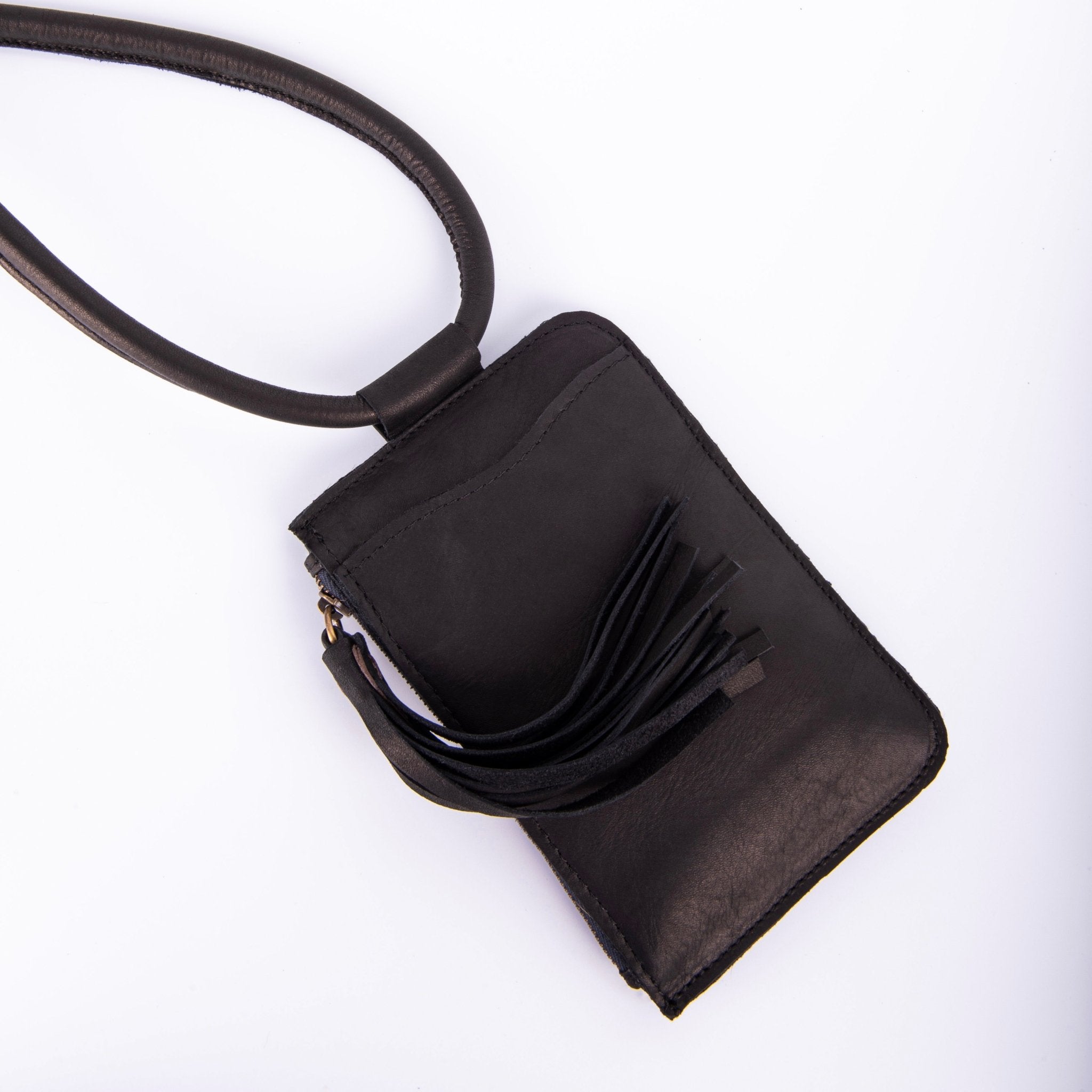 Yara cerato nero - portacellulare in pelle nera - Marta Ray
