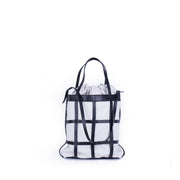 Yori trill nero+ mousse gesso - borsa shopping in pelle bianca e nera - Marta Ray