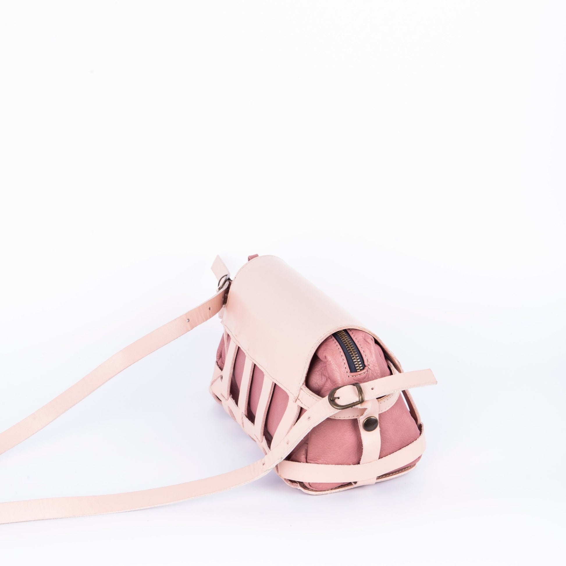Yu trill nude+ mousse panama - borsa a tracolla in pelle rosa intercambiabile - Marta Ray