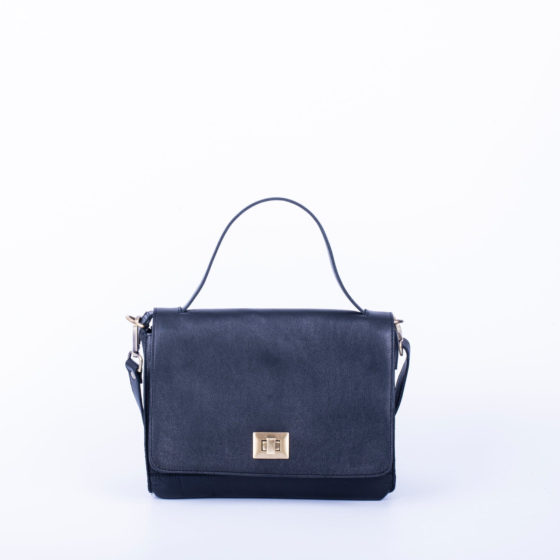 Yulia mousse nero - borsa a tracolla in pelle nera - Marta Ray