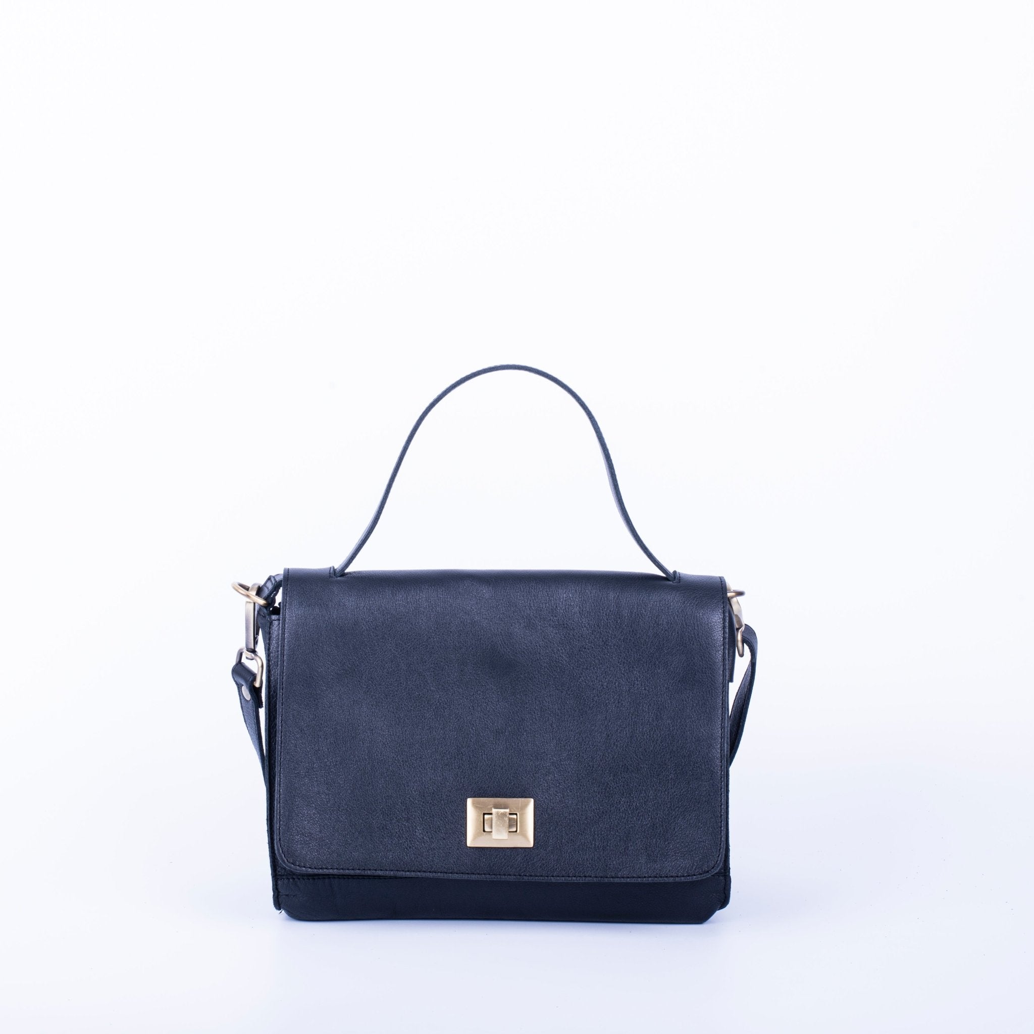 Yulia mousse nero - borsa a tracolla in pelle nera - Marta Ray