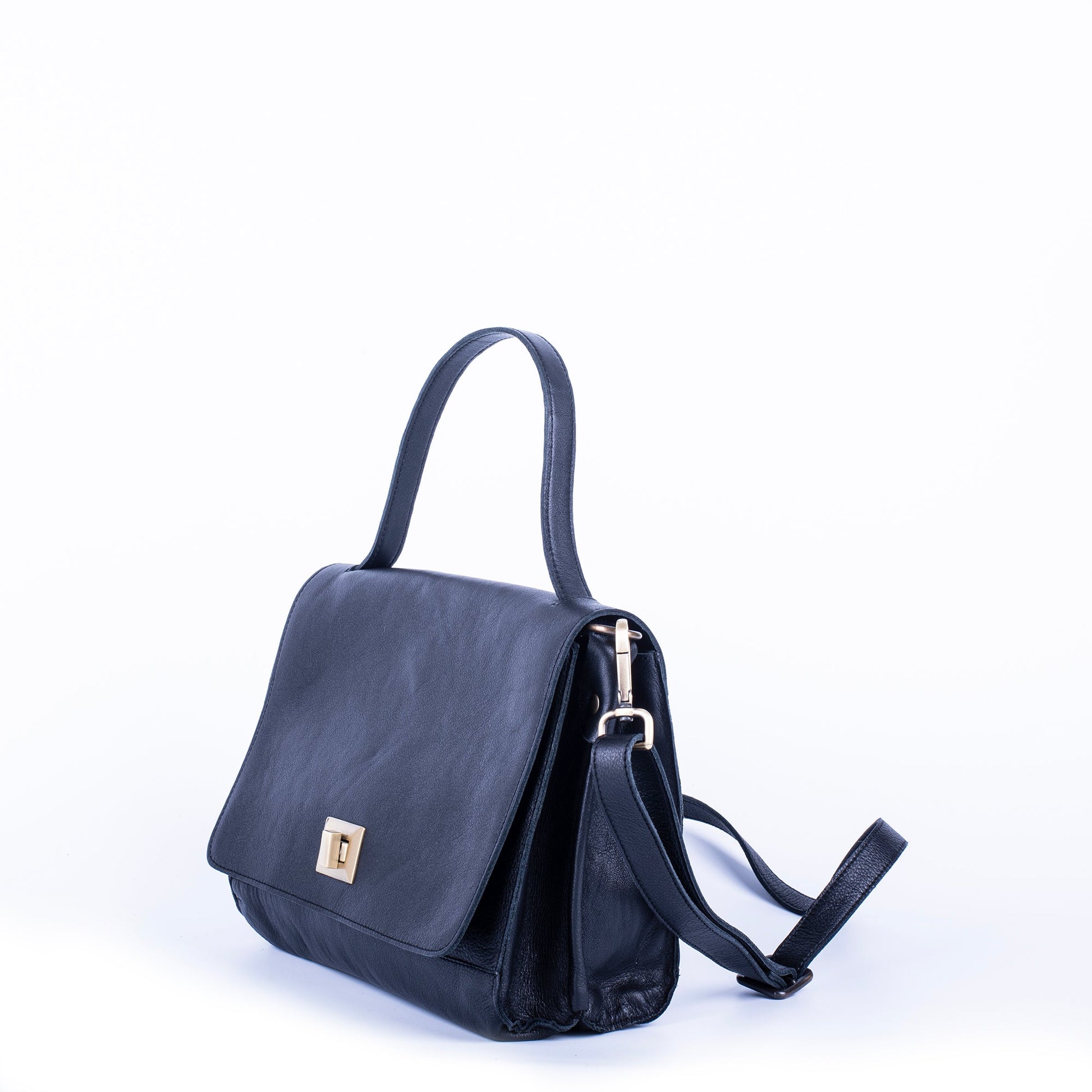Yulia mousse nero - borsa a tracolla in pelle nera - Marta Ray
