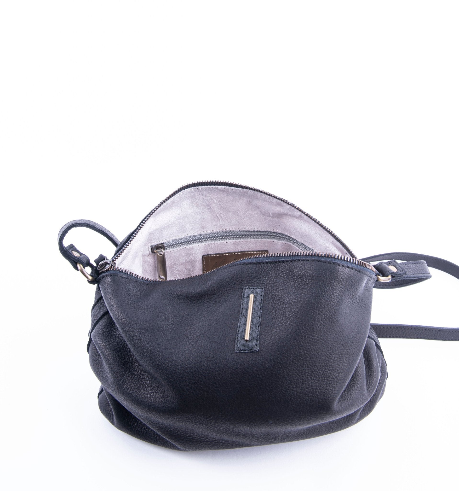 Zoe martellato nero - borsa a tracolla in pelle nera - Marta Ray