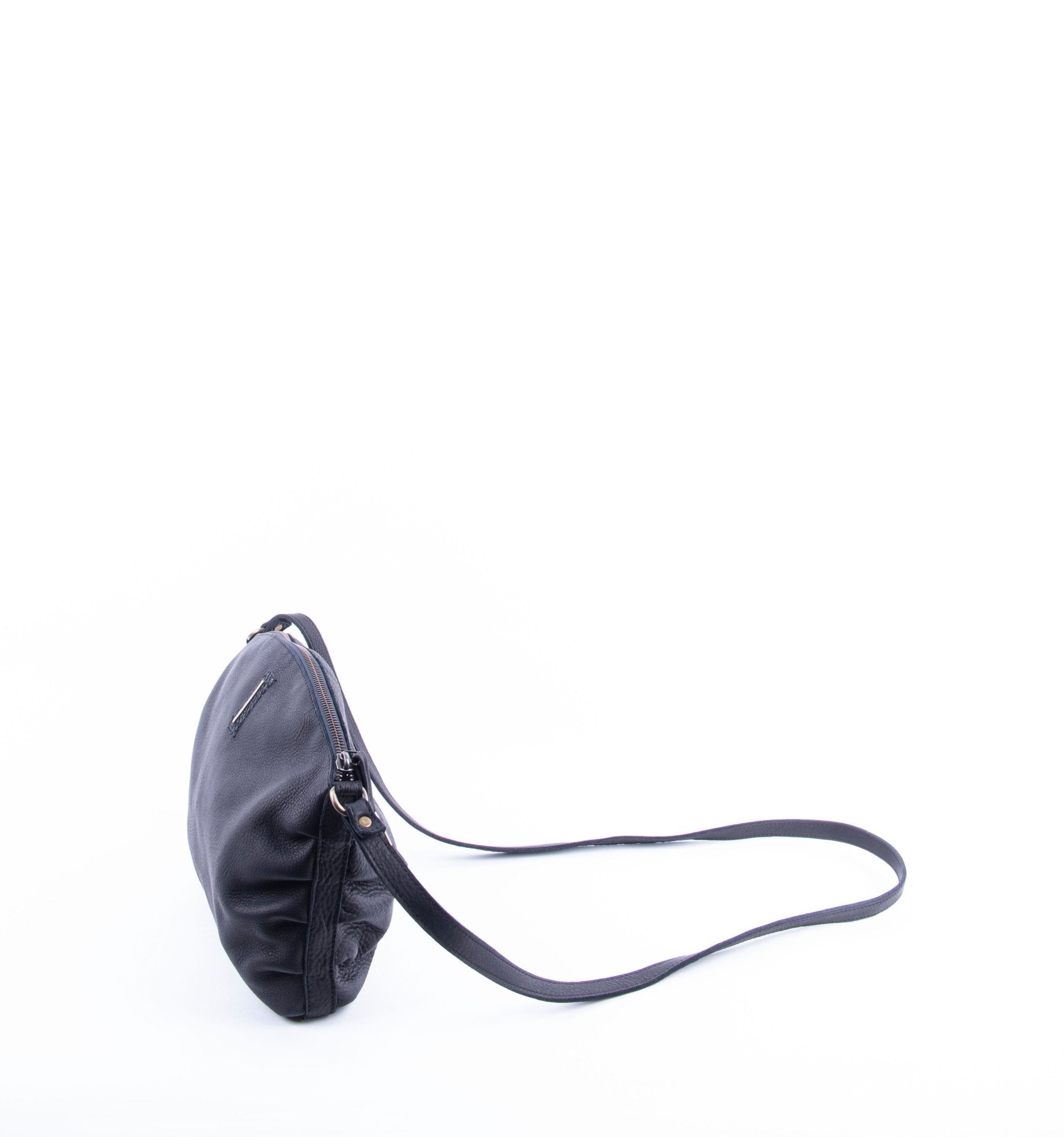 Zoe martellato nero - borsa a tracolla in pelle nera - Marta Ray
