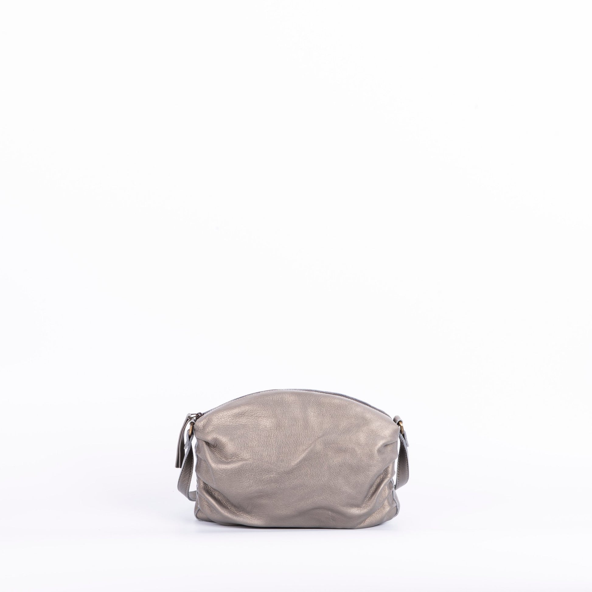 Zoe mousse perlato canna di fucile - borsa a tracolla in pelle grigia - Marta Ray