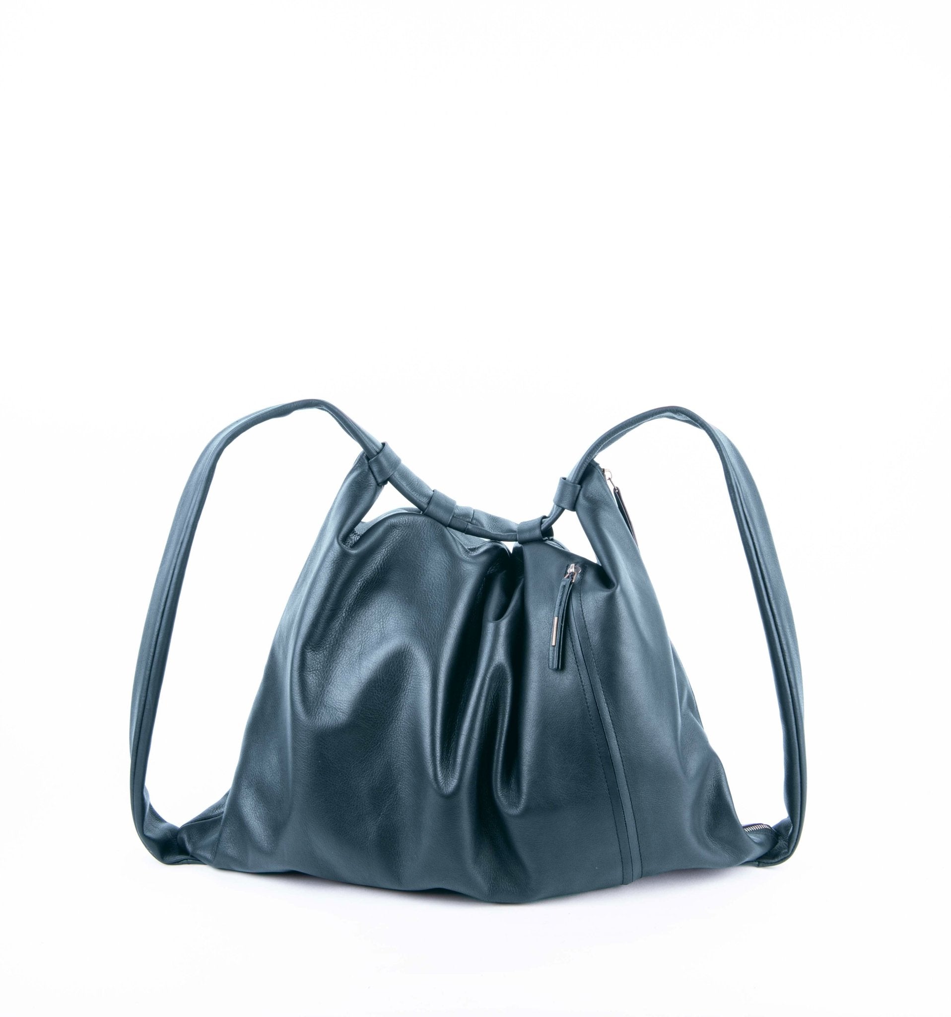 Zosia mousse cardo marino - zaino in pelle verde trasformabile in borsa a spalla o a tracolla - Marta Ray