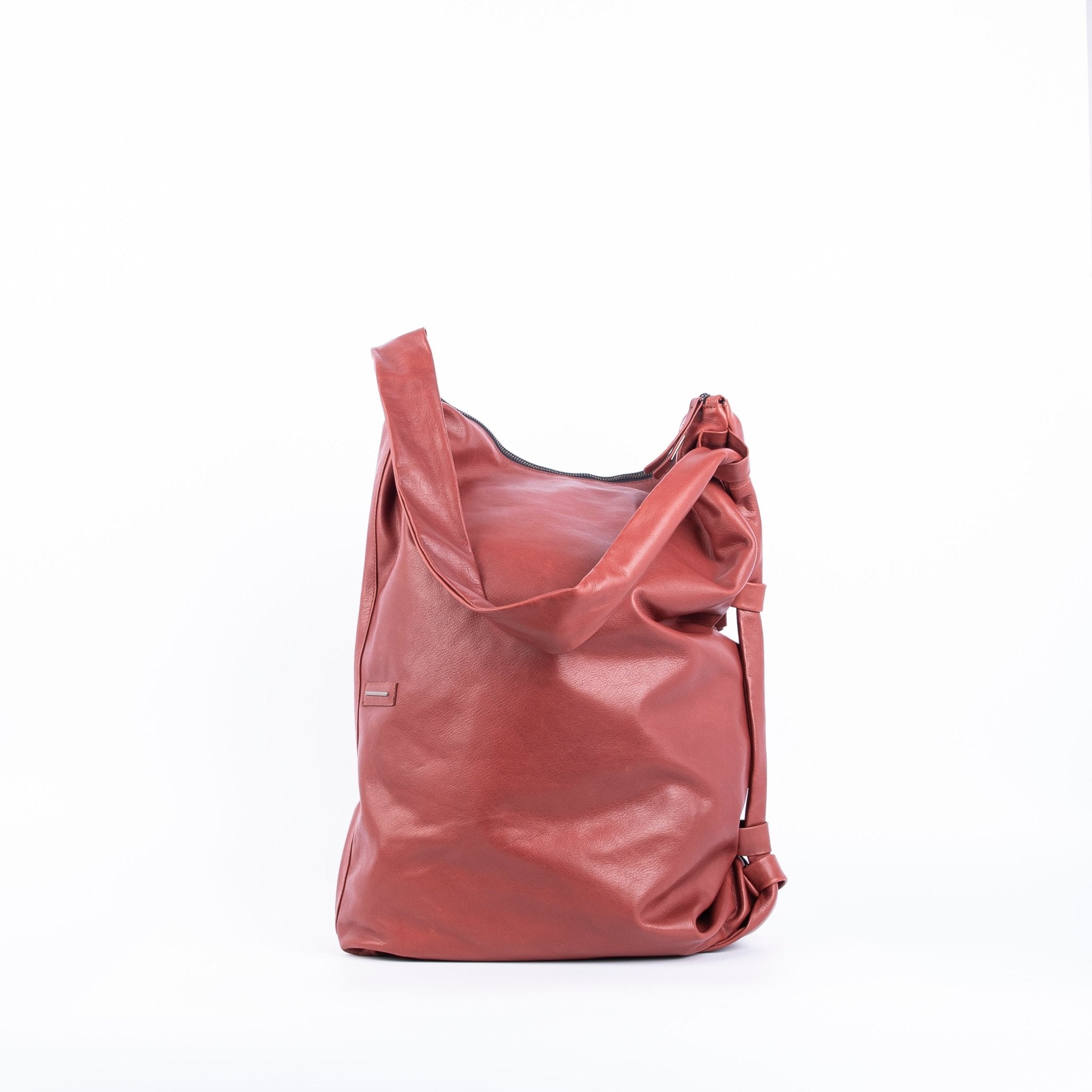 Zosia mousse cuoio inglese - zaino in pelle marrone trasformabile in borsa a spalla o a tracolla - Marta Ray