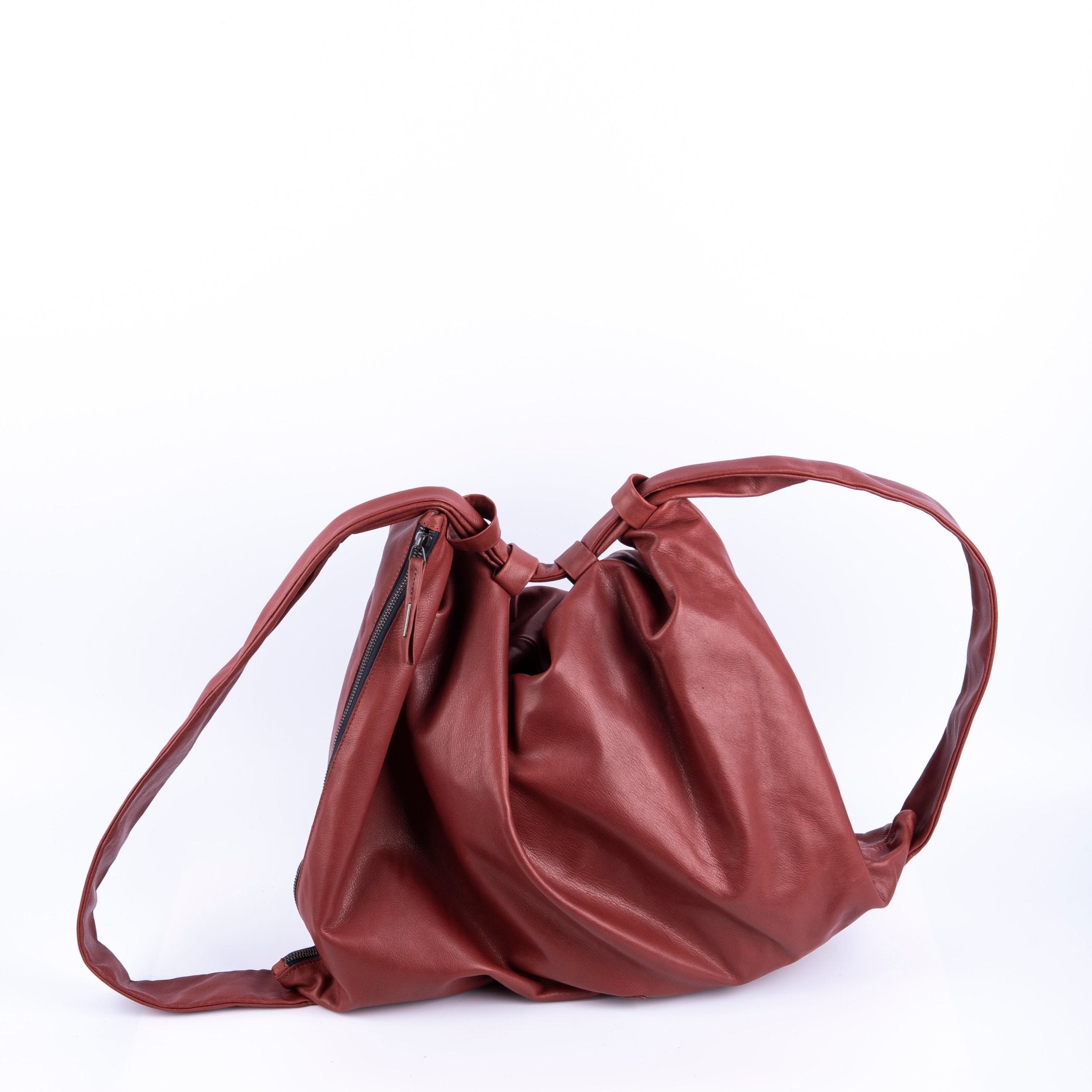 Zosia mousse cuoio inglese - zaino in pelle marrone trasformabile in borsa a spalla o a tracolla - Marta Ray