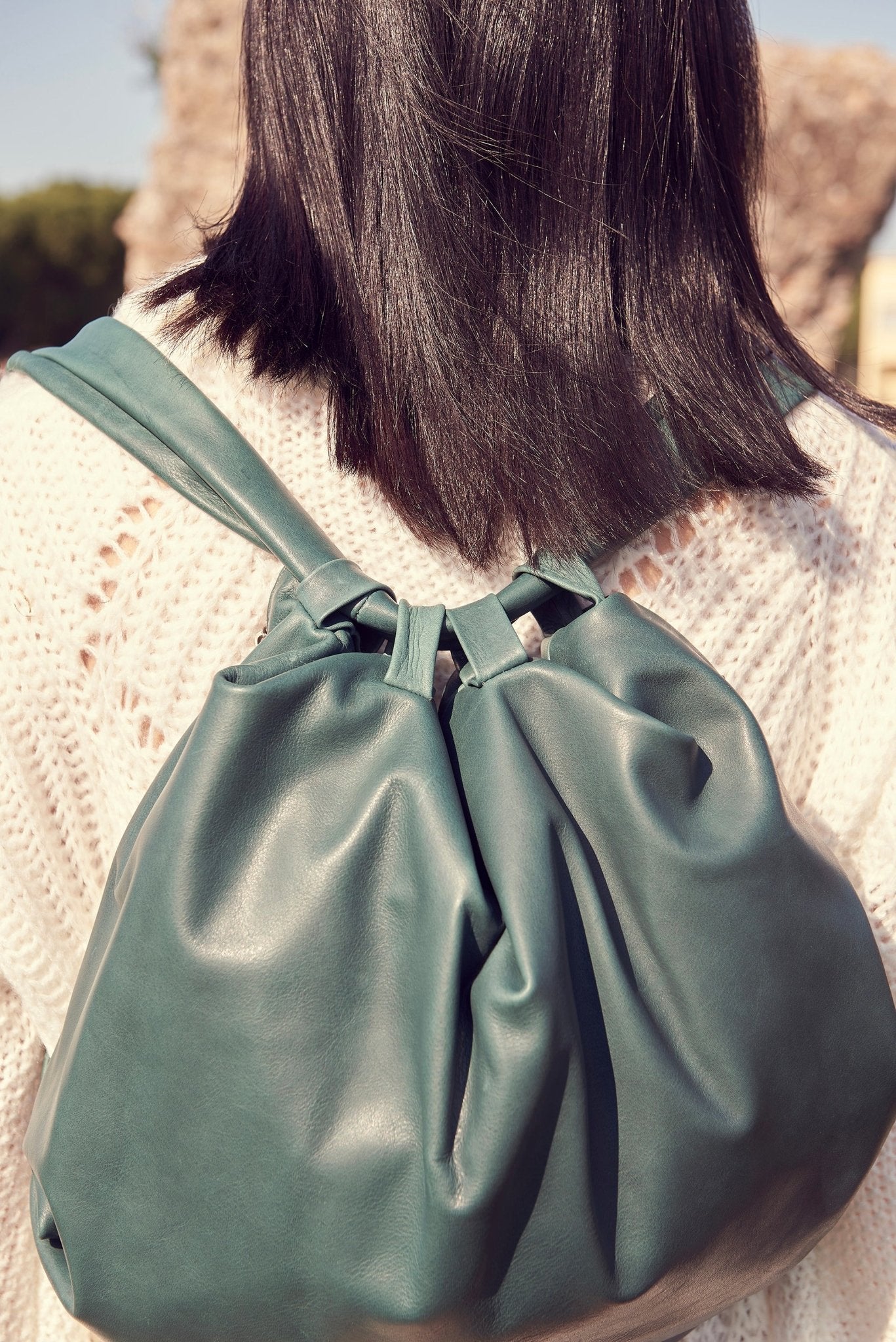 Zosia mousse edera - zaino in pelle verde trasformabile in borsa a spalla o a tracolla - Marta Ray