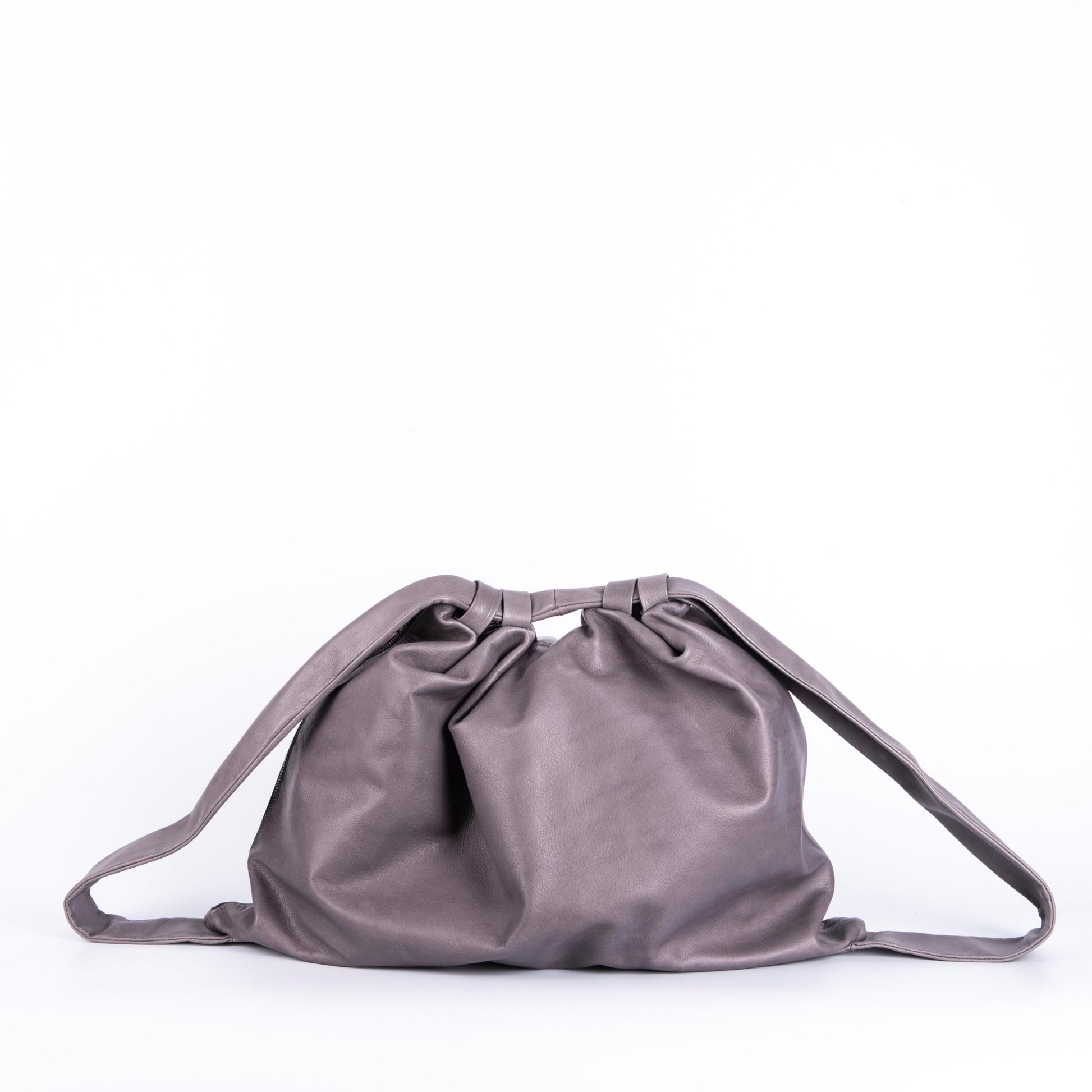 Zosia mousse frozen - zaino in pelle grigia trasformabile in borsa a spalla o a tracolla - Marta Ray
