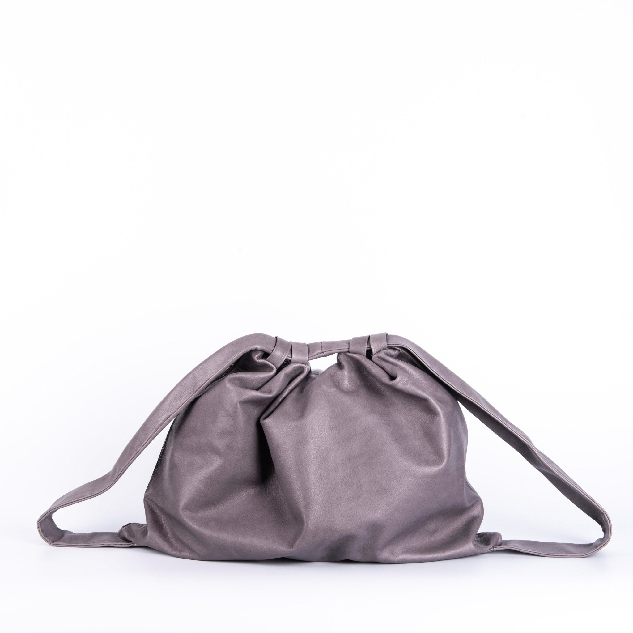 Zosia mousse frozen - zaino in pelle grigia trasformabile in borsa a spalla o a tracolla - Marta Ray